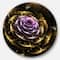 Designart - Perfect Fractal Flower in Gold and Purple' Floral Metal Circle Wall Art